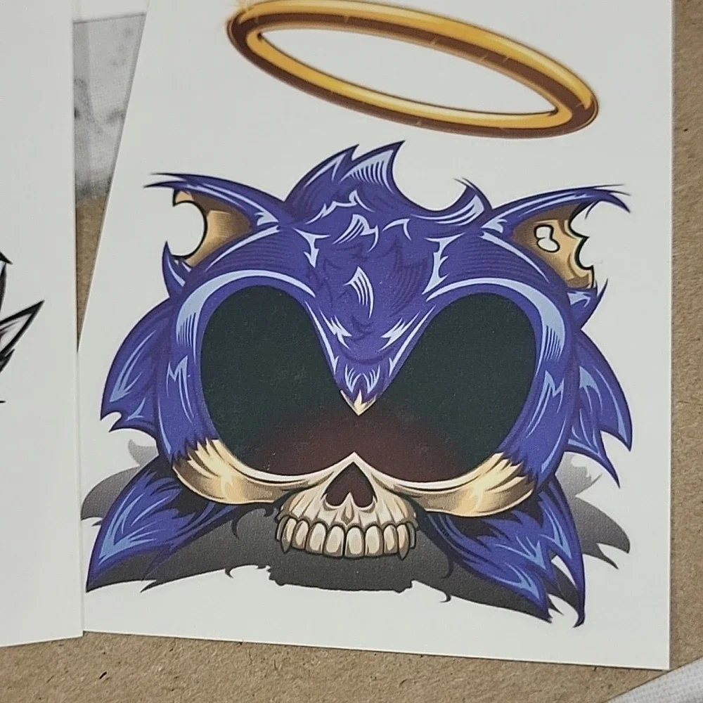 Tatt Me Temporary Tattoos Game Over Scary Skull Lot Of 13 Sonic Link Kong Gamer